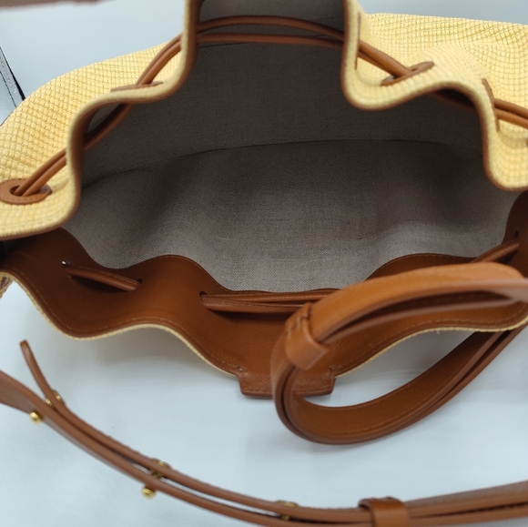 🌼 Mansur Gavriel Raffia & Leather Mini Bag. Resort Chic, Authentic & Stunning - Picture 8 of 9